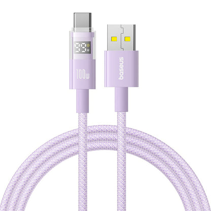 USB-A to USB-C Baseus Display 2 Data and Charging Cable, 100W, 1m, Purple P10382701511-00