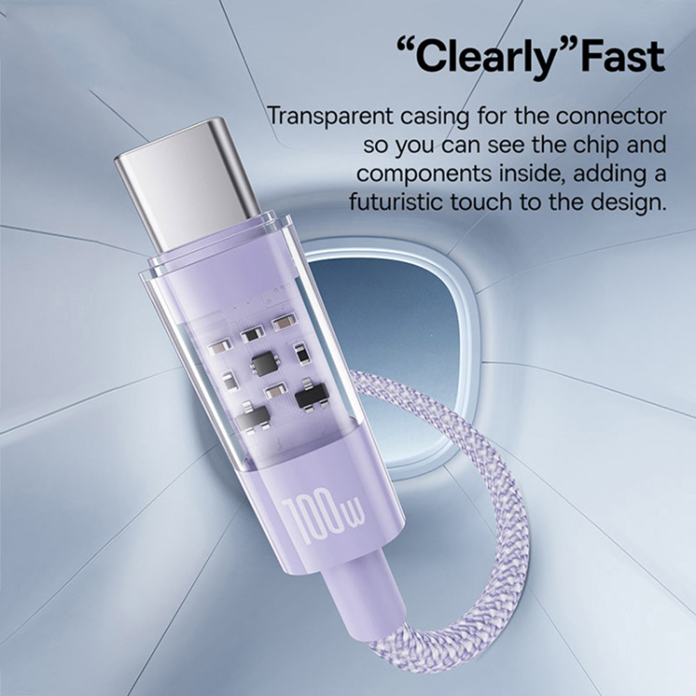 Baseus Gem USB-A to USB-C Data and Charging Cable, 100W, 1m, Purple P10373002511-00