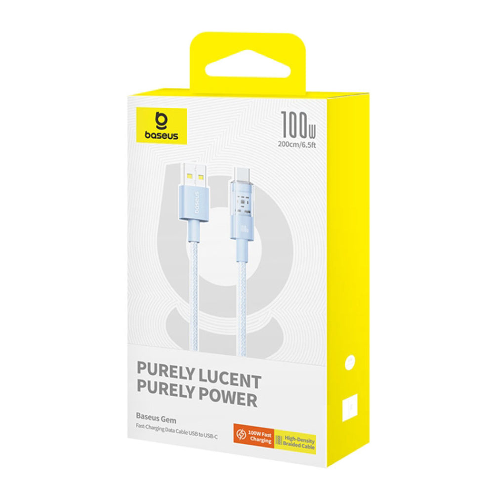 USB-A to USB-C Baseus Gem Data and Charging Cable, 100W, 2m, Blue P10373002311-01
