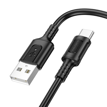USB-A to USB-C Data and Charging Cable Borofone BX111 Feliz, 20W, 1m, Black