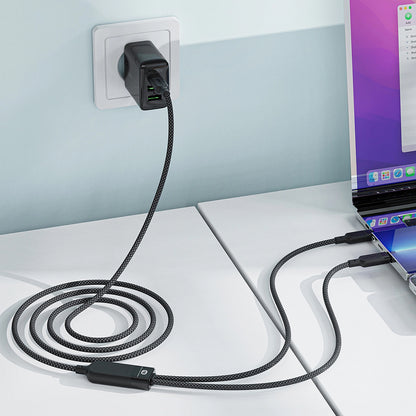 USB-C Data and Charging Cable - 2 x USB-C Acefast C5-11, 100W, 1.2m, Black