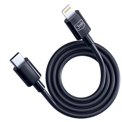 USB-C to Lightning Data and Charging Cable 3MK Hyper, 20W, 1.2m, White