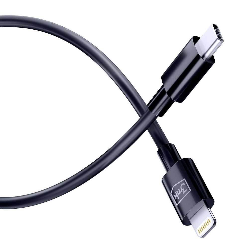 USB-C to Lightning Data and Charging Cable 3MK Hyper, 20W, 1.2m, White