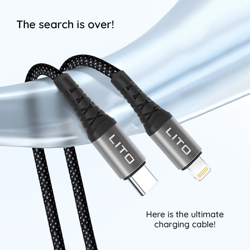 USB-C to Lightning Data and Charging Cable Lito LD08CL, 27W, 1m, Black
