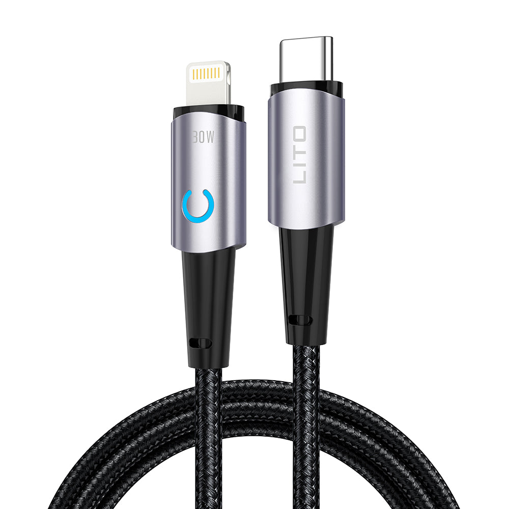 USB-C to Lightning Data and Charging Cable Lito LD10CL, 30W, 1m, Black