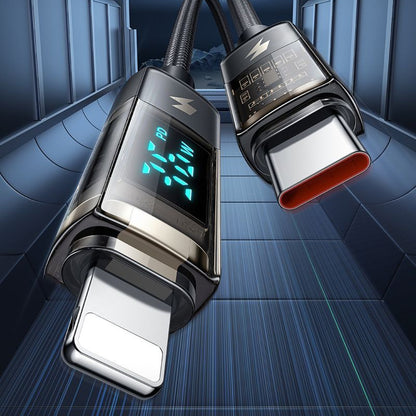 USB-C to Lightning McDodo CA-3600 Data and Charging Cable with Auto Power Off Display, 36W, 1.2m, Black