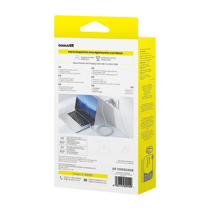 Baseus Discolor USB-C to USB-C Data and Charging Cable, 100W, 2m, Blue Green E0420703