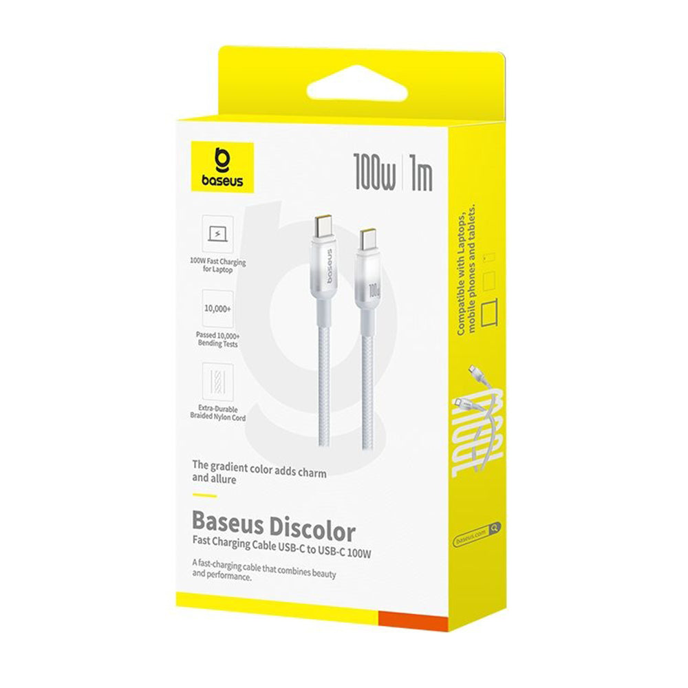 USB-C Data and Charging Cable - USB-C Baseus Discolor, 100W, 2m, Silver E0420800