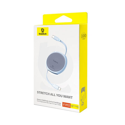 USB-C Data and Charging Cable - USB-C Baseus Pathfinder Retractable, 100W, 1m, Blue P10368400311-00