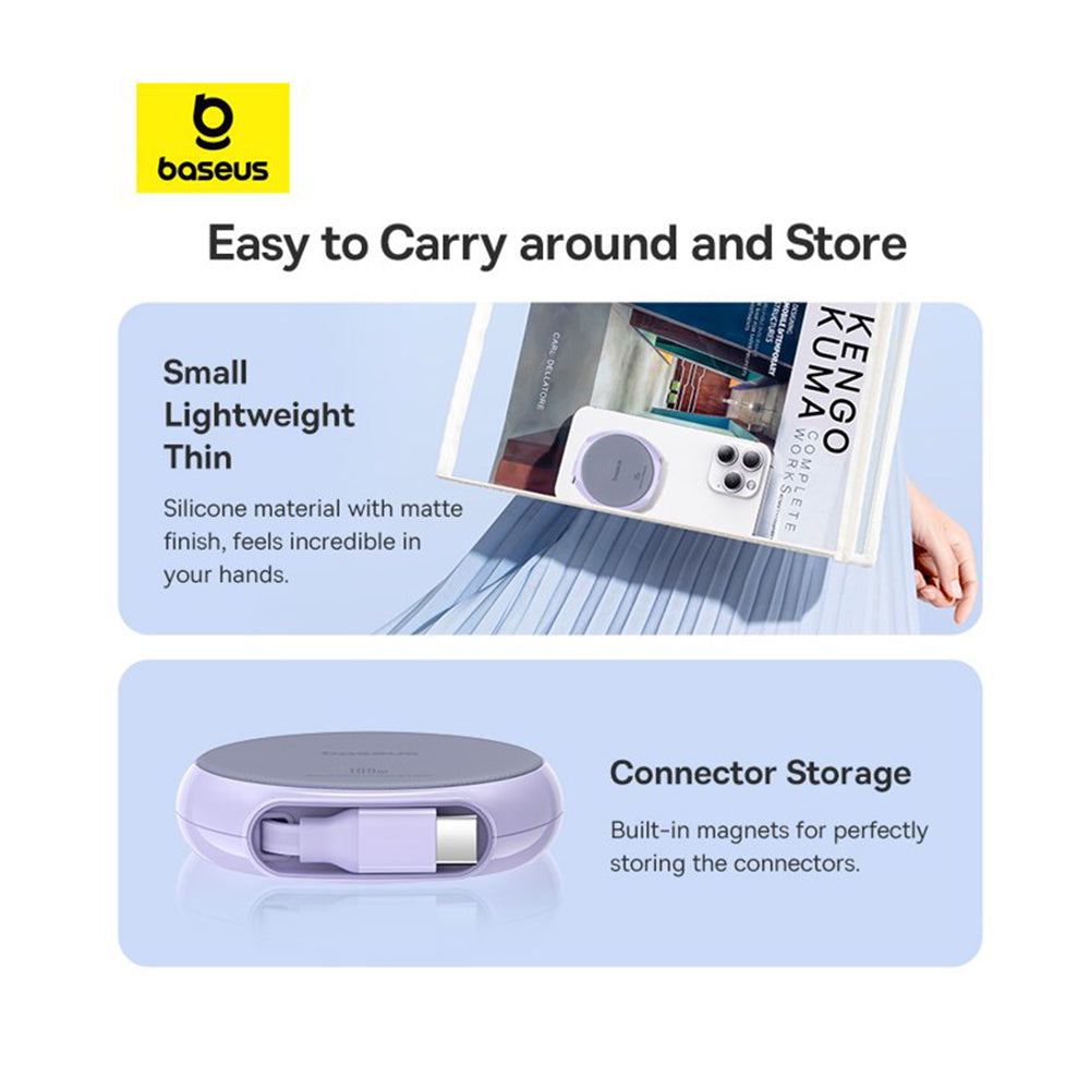 USB-C Data and Charging Cable - USB-C Baseus Pathfinder Retractable, 100W, 1m, Purple P10368400511-00