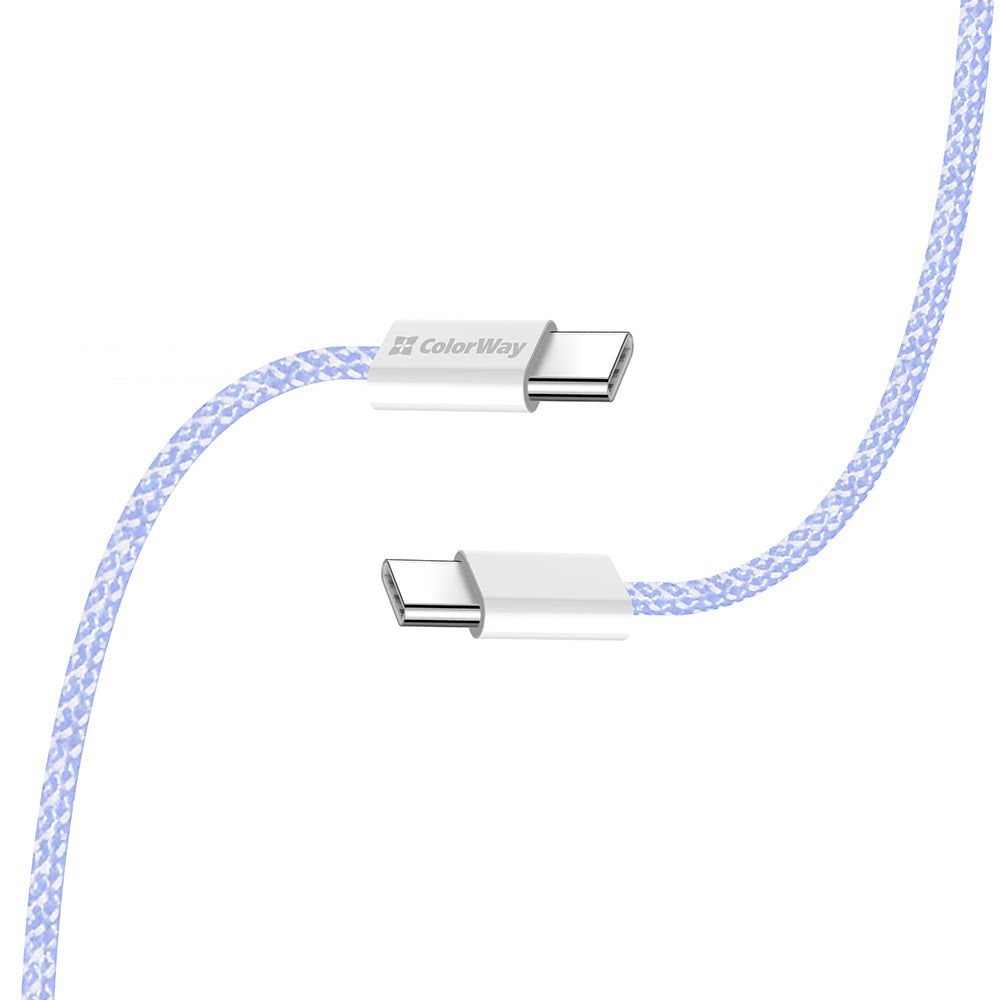 USB-C Data and Charging Cable - USB-C ColorWay CW-CBPDCC061, 60W, 1m, Purple