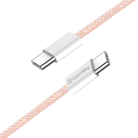 USB-C Data and Charging Cable - USB-C ColorWay CW-CBPDCC061, 60W, 1m, Pink