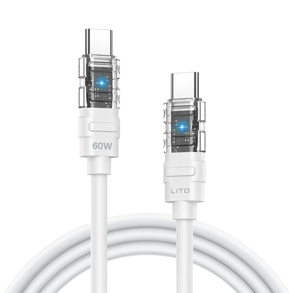 USB-C Data and Charging Cable - USB-C Lito LD05, 60W, 1m, White