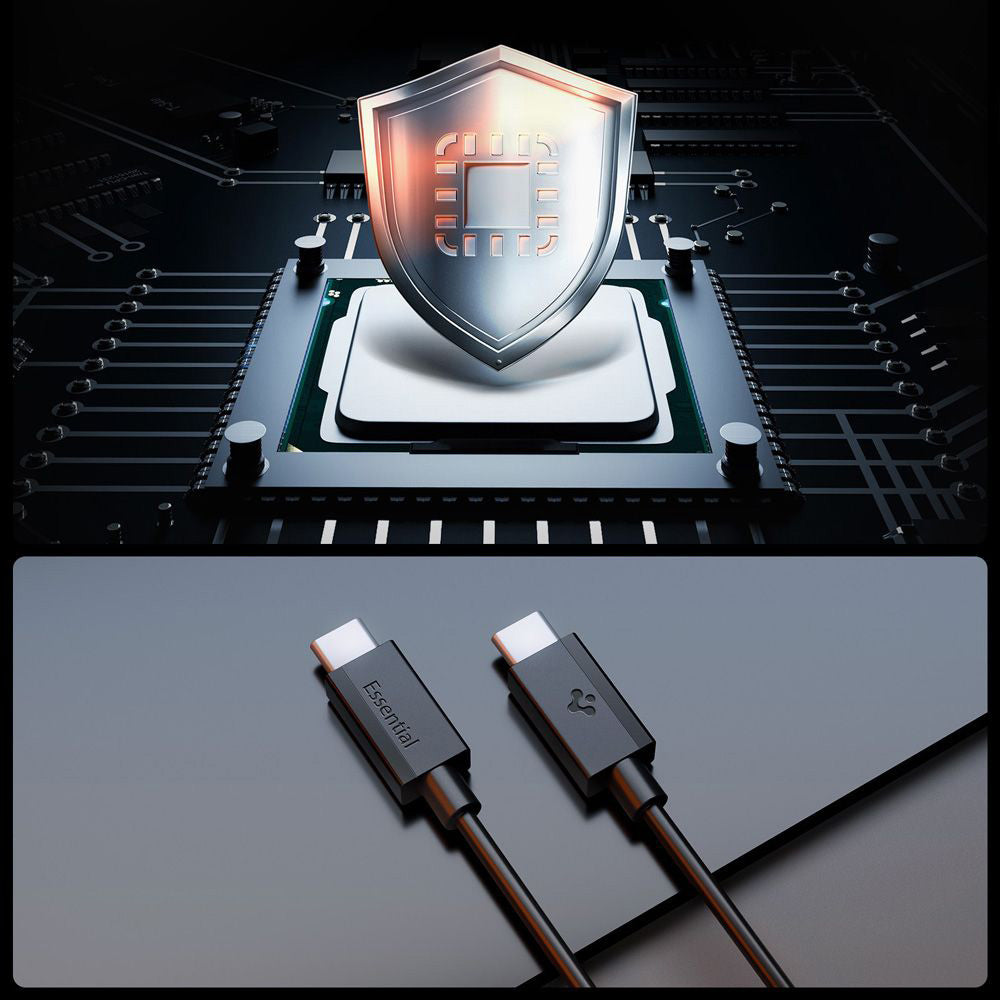 USB-C Data and Charging Cable - USB-C Spigen Essential, 60W, 2m, Black