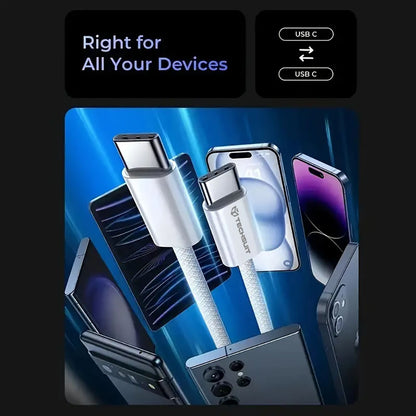 USB-C Data and Charging Cable - USB-C Techsuit PCB114D, 60W, 1m, Green