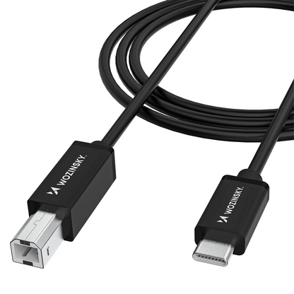 WZK WKDDY2S Printer Cable, USB-C - USB-B, 2m, Black