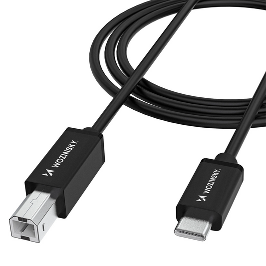 WZK WKDDY2S Printer Cable, USB-C - USB-B, 2m, Black