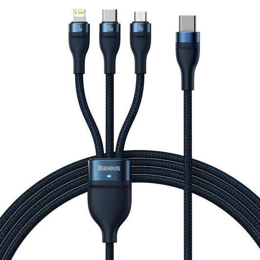 USB-C Charging Cable - Lightning / microUSB / USB-C Baseus Flash Series II 3in1, 100W, 1.5m, Blue P10382702121-01