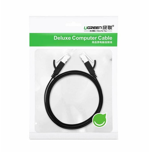 UGREEN Network Cable NW101 Flat, UTP, Cat6, 2m, Black 