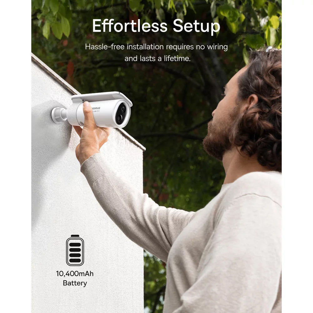 Baseus Solar S1 Surveillance Camera, Wi-Fi, 2K, IP67, Solar Panel, Outdoor S0SW002130
