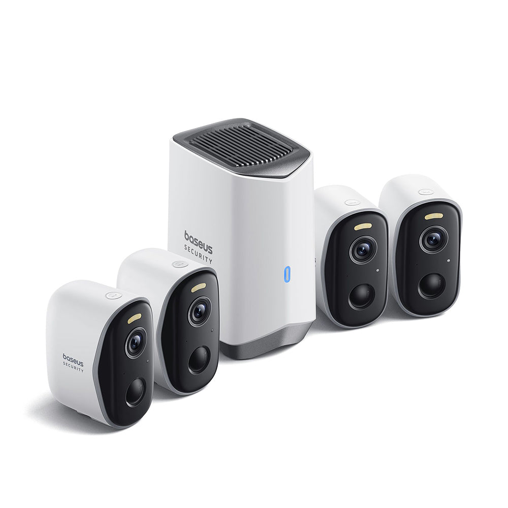 Baseus N1 Surveillance Camera, Wi-Fi, 2K, IP67, Outdoor, Set of 4 pieces S0TW022131