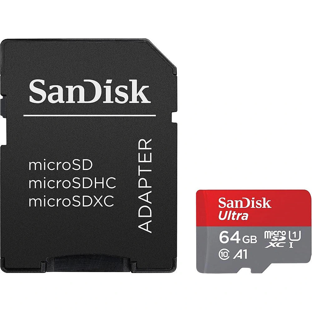 SanDisk Ultra Android A1 microSDXC Memory Card, 64Gb, Class 10 / UHS-1 U1, With Adapter SDSQUAB-064G-GN6MA