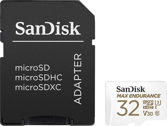 SanDisk MAX Endurance microSDHC Memory Card, 32Gb, Class 10 / UHS-1 U3, With Adapter SDSQQVR-032G-GN6IA