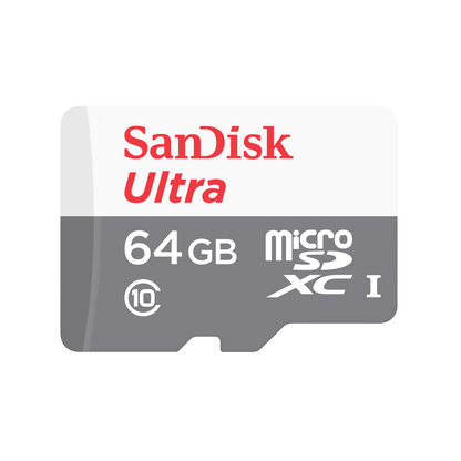 SanDisk Ultra microSDXC Memory Card, 64Gb, Class 10, With Adapter SDSQUNR-064G-GN6TA