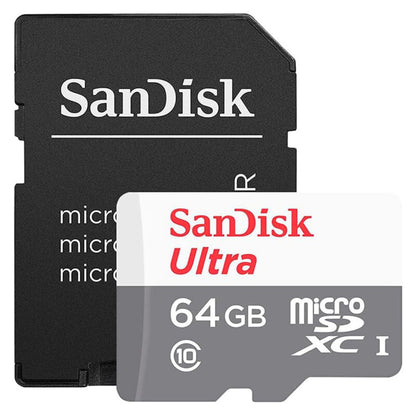 SanDisk Ultra microSDXC Memory Card, 64Gb, Class 10, With Adapter SDSQUNR-064G-GN6TA