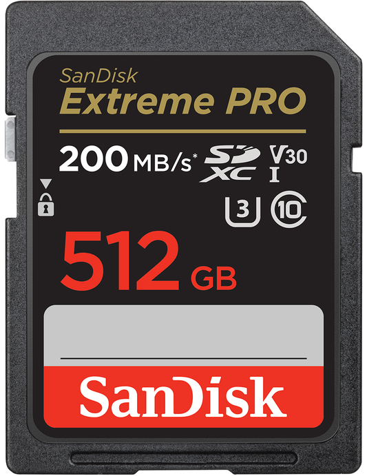 SanDisk Extreme Pro SDXC Memory Card, 512GB, Class 10 / UHS-1 U3 SDSDXXD-512G-GN4IN