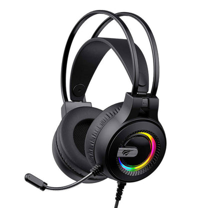 Gaming Headphones 3.5mm HAVIT H2040d, RGB, 2.1m, Black