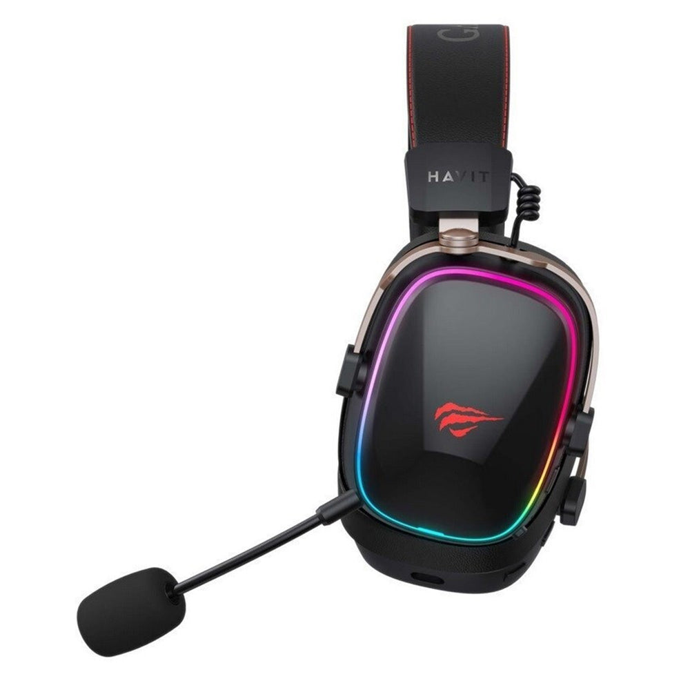 HAVIT H2039BG Wireless Gaming Headphones, RGB, BT / Wi-Fi / Wired, Black Ochre