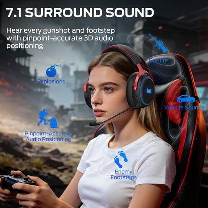 Wireless Gaming Headphones Monster Mission 350, BT / Wi-Fi / Wired, Black