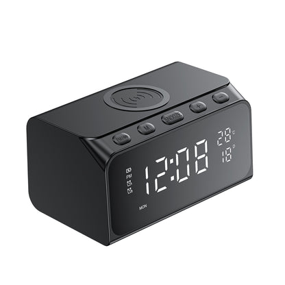 HAVIT W3041 6in1 Digital Clock with Wireless QI Charging, Black