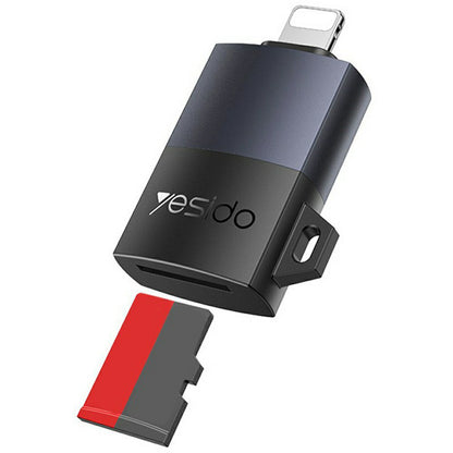 Lightning Card Reader Yesido GS38, microSD, Grey, Resealed