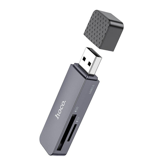 USB Card Reader HOCO HB45, SD - microSD, Gray