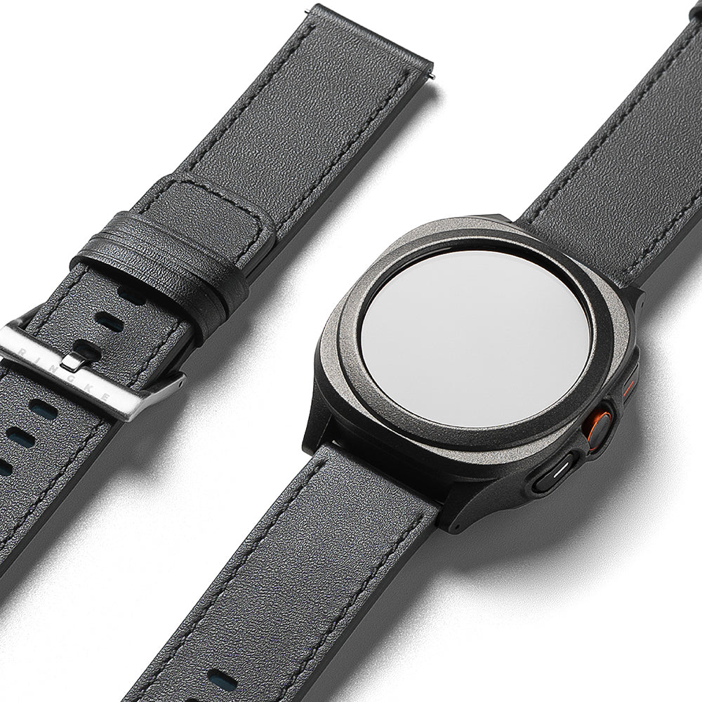 Ringke One Basic Bold Strap for Fossil Watch / Mobvoi Watch / Suunto Watch Series, 24mm, Black