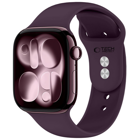 Tech-Protect Silicone Strap for Apple Watch 42mm / 41mm / 40mm Series, Burgundy
