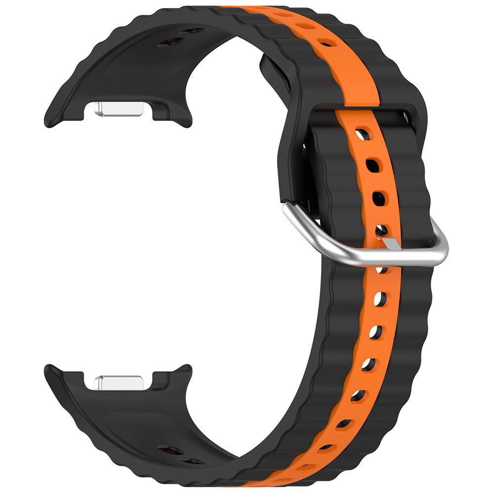 Techsuit W078 Strap for Samsung Galaxy Watch 8 Classic / Watch8 44mm / Watch 8 40mm, Black Orange