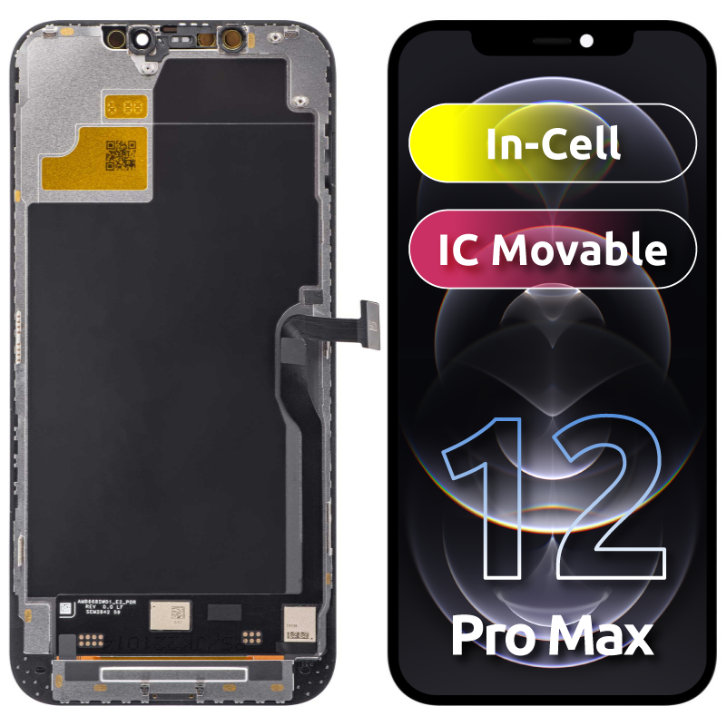 JK Touchscreen Display for Apple iPhone 12 Pro Max, with Frame, In-Cell LCD Version, Black