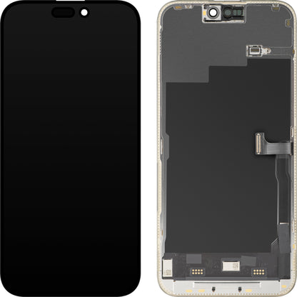 MP Touchscreen Display compatible with Apple iPhone 15 Pro Max, with Frame, Soft OLED FHD 120Hz Diagnostic Version, Black