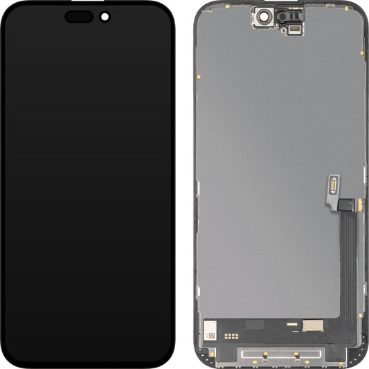 MP Touchscreen Display compatible with Apple iPhone 16 Plus, with Frame, Soft Version OLED FHD 120Hz Diagnostic, Black