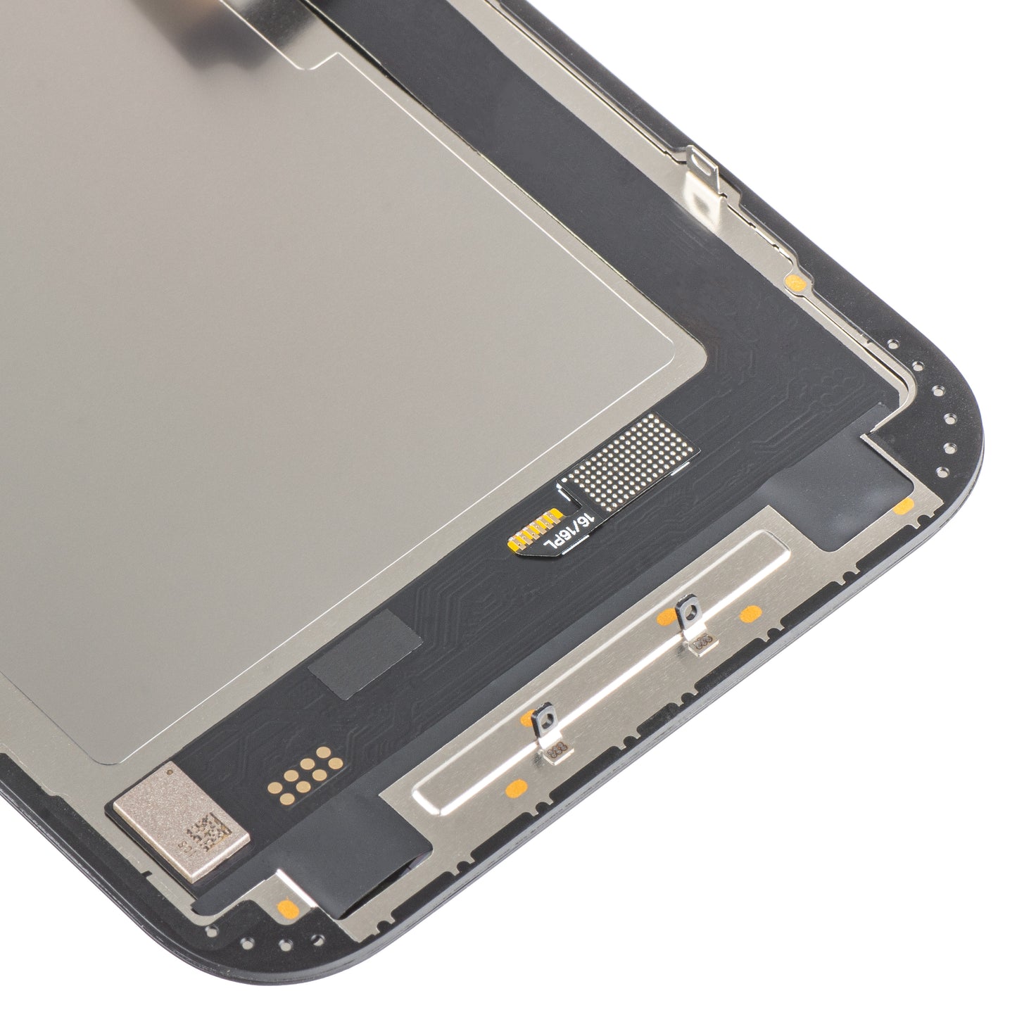 MP Touchscreen Display compatible with Apple iPhone 16 Plus, with Frame, Soft OLED IC Movable FHD Version, Black