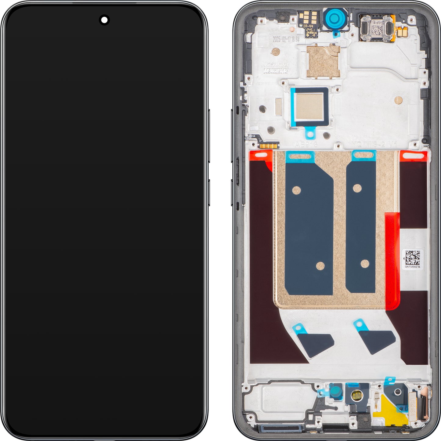 Realme 14 Pro+ Display with Touchscreen, with Frame, Gray (Suede Gray), Service Pack 621039000080