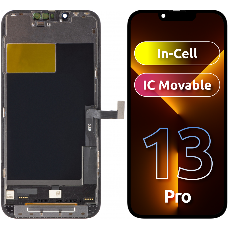 ZY Touchscreen Display for Apple iPhone 13 Pro, with Frame, Movable In-Cell IC LCD Version, Black