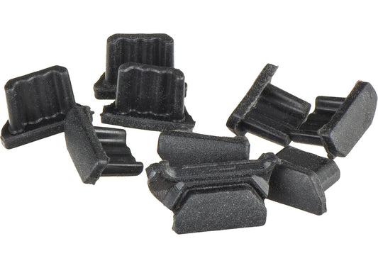 OEM Phone Port Dust Plug, microUSB, Set of 10 pieces, Black