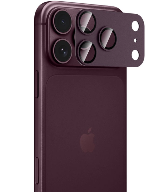 Tech-Protect CamFull Fit+ Rear Camera Protective Film for Apple iPhone 18 Pro Max, Tempered Glass, Burgundy