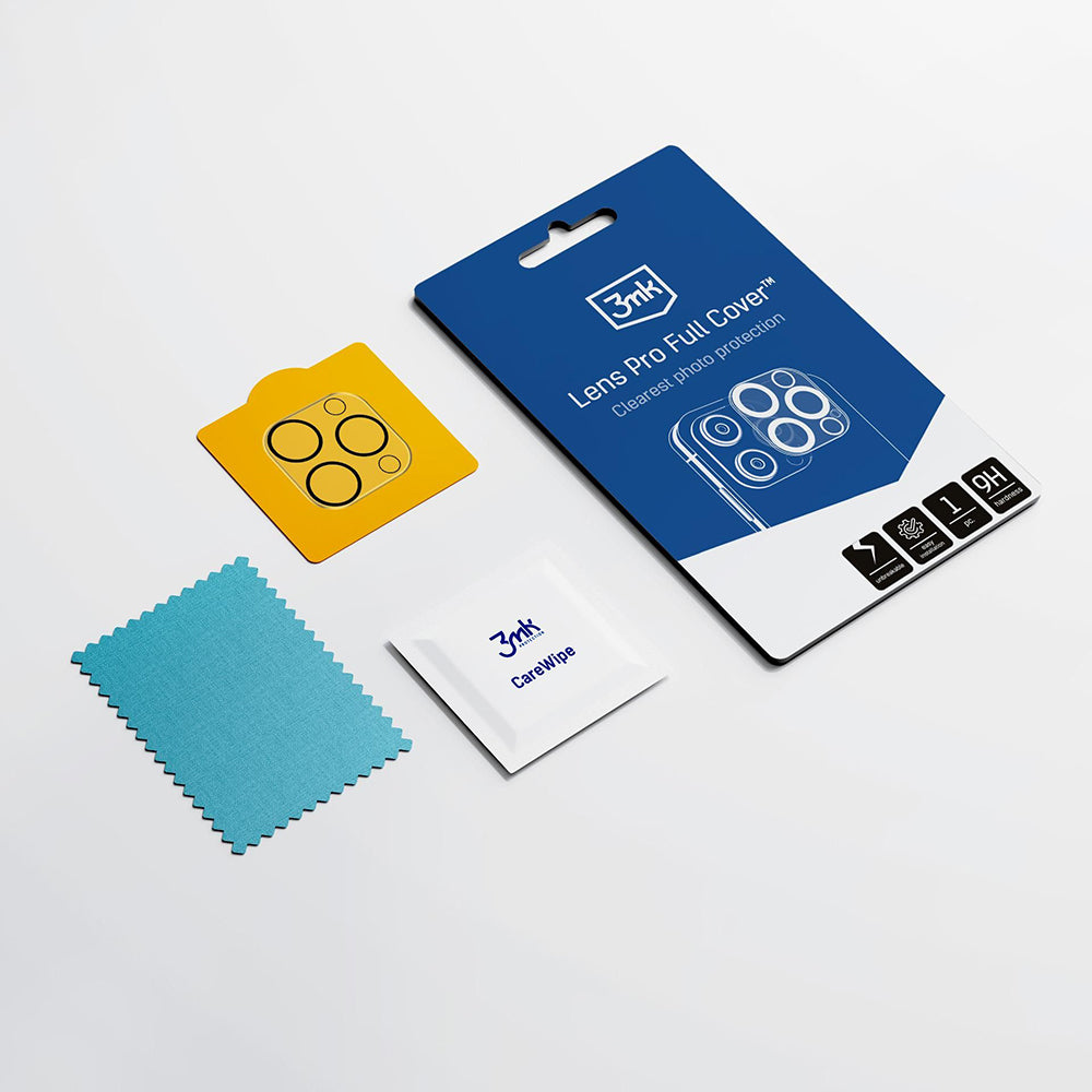 Back Camera Protection Film 3MK Pro Full Cover for Apple iPhone 17 Pro, Tempered Glass, Black