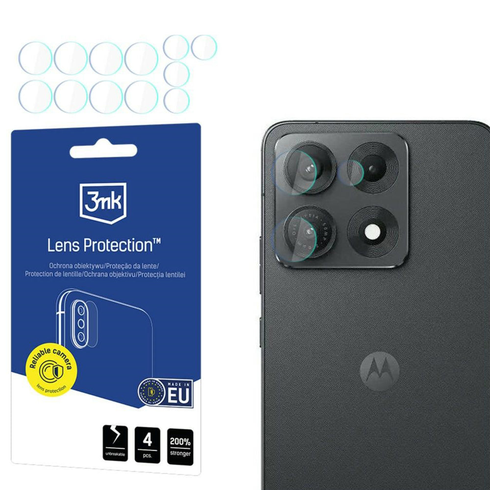 3MK Protection Rear Camera Protective Film for Motorola Edge 70 Max, Tempered Glass, Set of 4 Pieces, Transparent