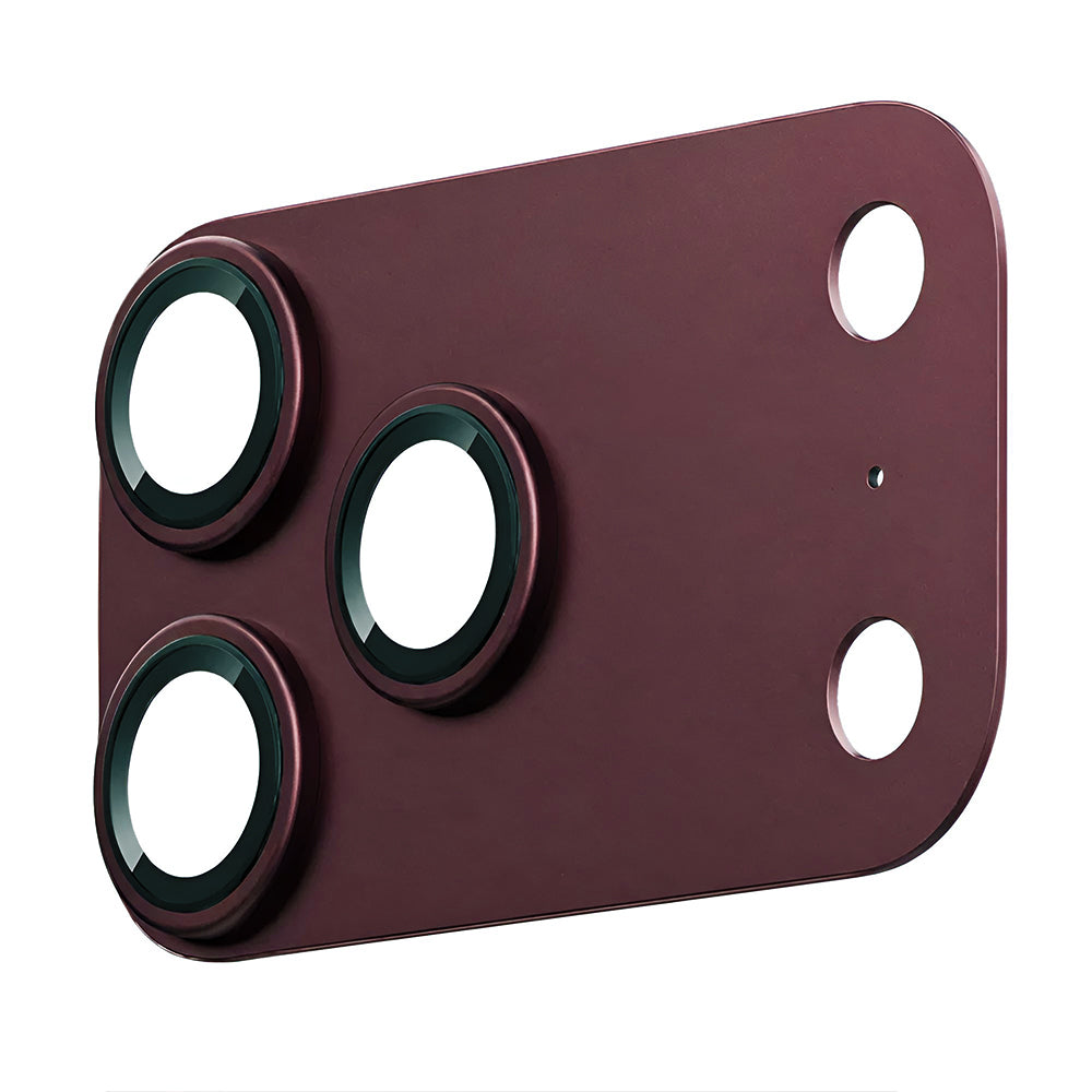 Blueo Integrated Metal Rear Camera Protector for Apple iPhone 18 Pro, Tempered Glass, Burgundy